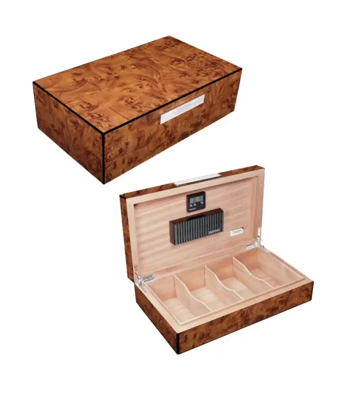 Prometheus Optima Humidifier (made in France) and Digital Hygrometer/Thermometer Prometheus Milano Series 100 Ct Humidor